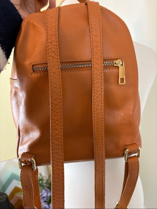Quilted Caramel Leather Mini Backpack Made in Italy - Stylish Everyday Bag